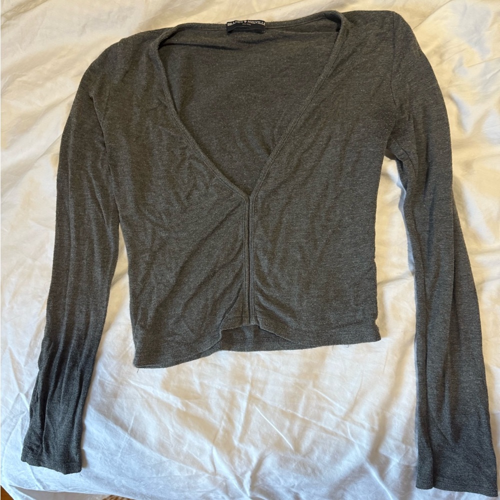 Brandy Melville Charcoal Long Sleeve Top